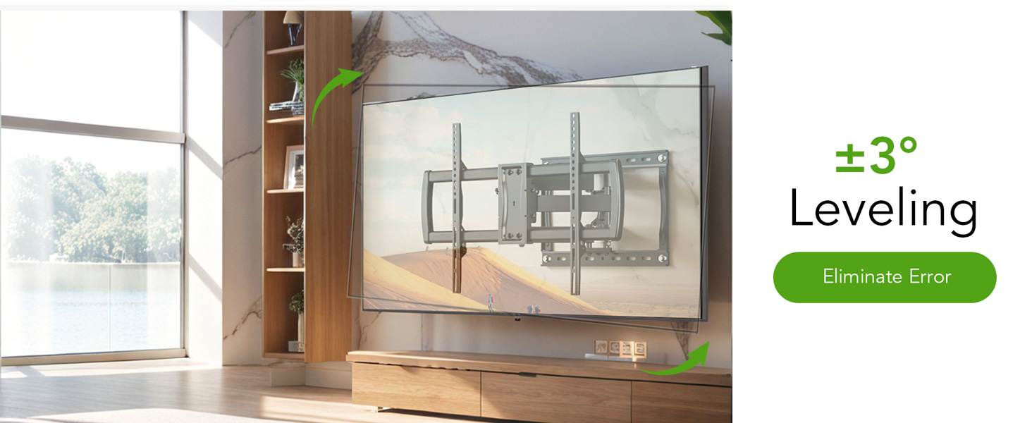 Adjustable TV Wall Mount for LED, LCD, OLED, and Plasma TVs - 26-65 Inch, Up to 50kg, VESA 400x400mm, Black
