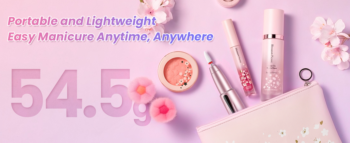 Бездротовий набір для манікюру Nagelfräser з мультифункціональною зарядкою, професійна електрична фрезер для гелевих нігтів, рожево-золотий