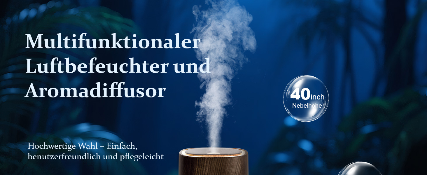 Дифузор для ефірних олій, ультразвуковий, 125 мл, 7 кольорів LED, автовимкнення, для дому та офісу, горіх