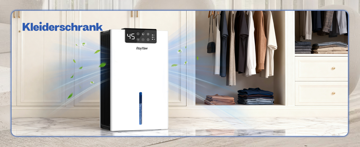 Електричний осушувач повітря 2700 мл з фільтром, LED дисплеєм та автовимкненням, білий