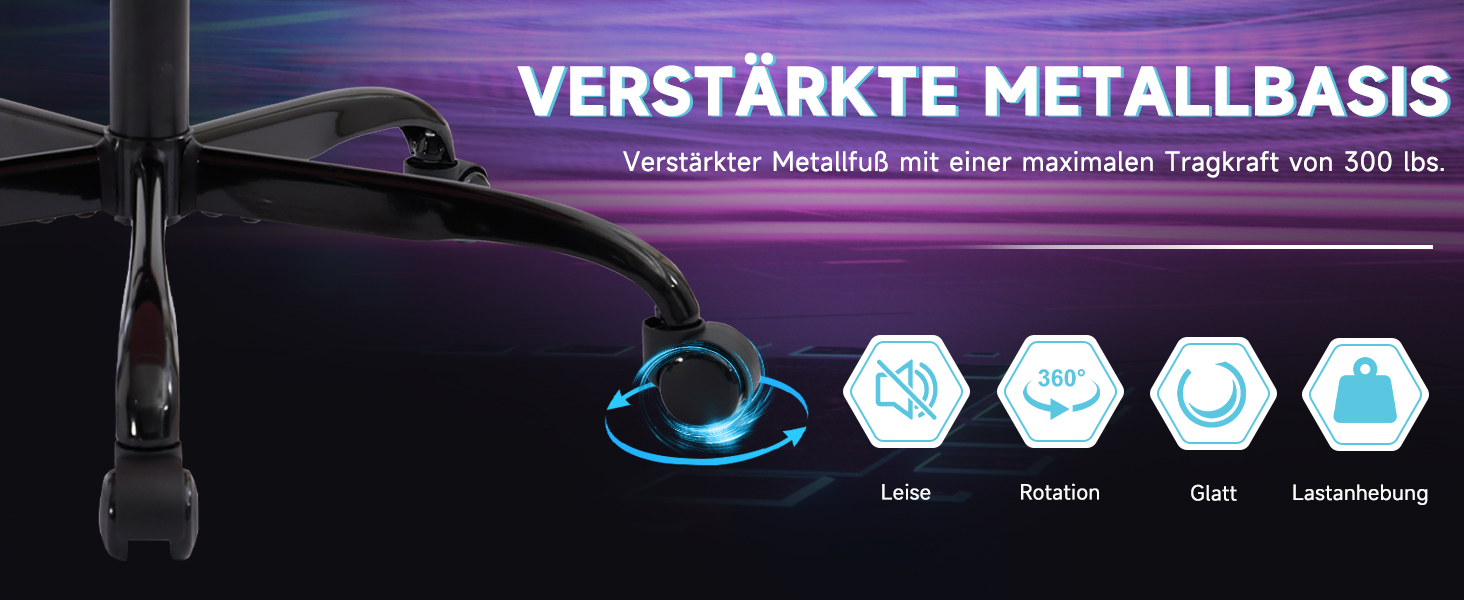 Ігрове крісло SUKIDA Ergonomic Gaming Chair з підставкою для ніг та підтримкою попереку, фіолетово-біле