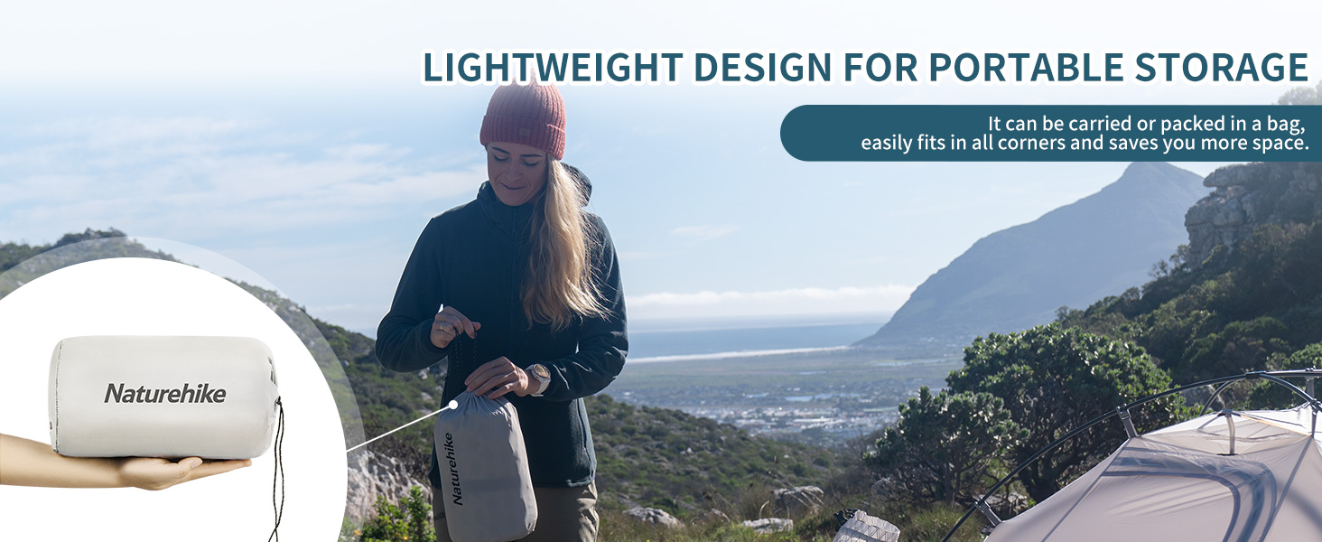 Naturehike Yugu: Надувний килимок для кемпінгу та трекінгу, 3.5 см, блакитний