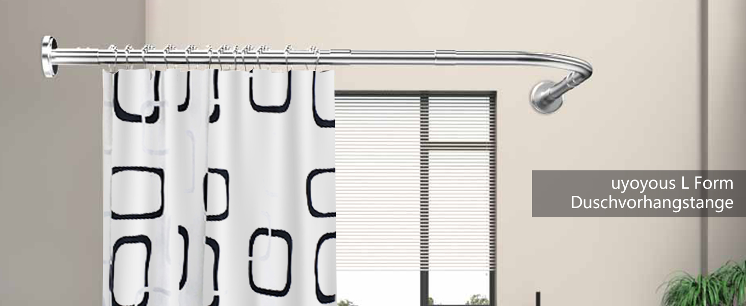Штанга для душу U-подібної форми uyoyous, 85-120 см, не потребує свердління, з нержавіючої сталі 304, для ванної кімнати/душу