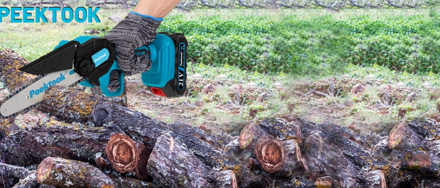 Акумуляторна міні-пила (6 дюймів) з безщітковим мотором 1000W та акумулятором 4000mAh. У комплекті 2 ланцюги та захисний вимикач. Ідеально для обрізки гілок та дерева.