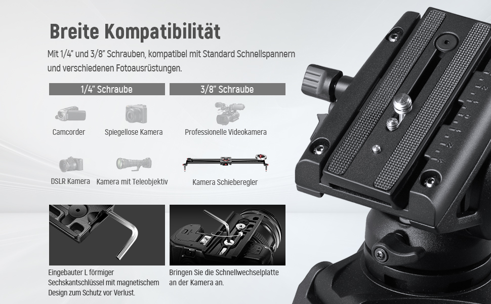 NEEWER 71.6' професійний монопод для камери з вуглецевого волокна, для DJI RS, Manfrotto, максимальне навантаження 6 кг, TP71 (GM76)