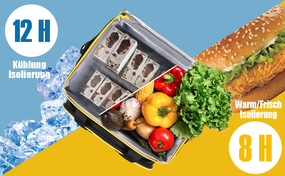 Велика ізотермічна сумка-холодильник INSMEER 45 л, складна, для напоїв та продуктів, місткість 55 банок, герметична, з відкривачкою, для пікніка, кемпінгу, пляжу, жовта