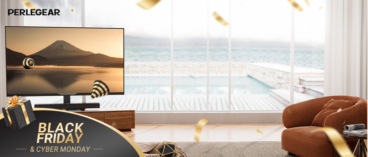 Підставка для телевізора Perlegear на колесах, 32-75 дюймів, до 50 кг, регульована висота, поворотна, нахилена, з підсвічуванням, VESA 600x400mm, PGTVMC27