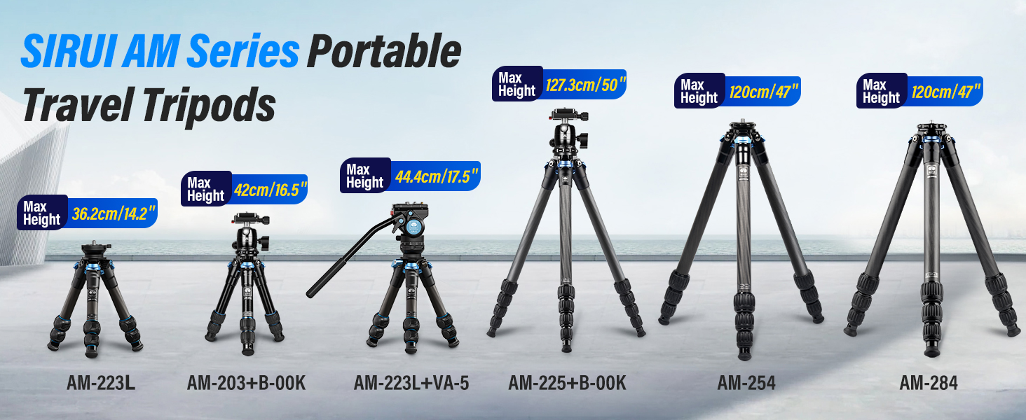 Штатив SIRUI AM-203S: компактний міні-штатив з алюмінію для DSLR, Vlogging (15кг, 42см)