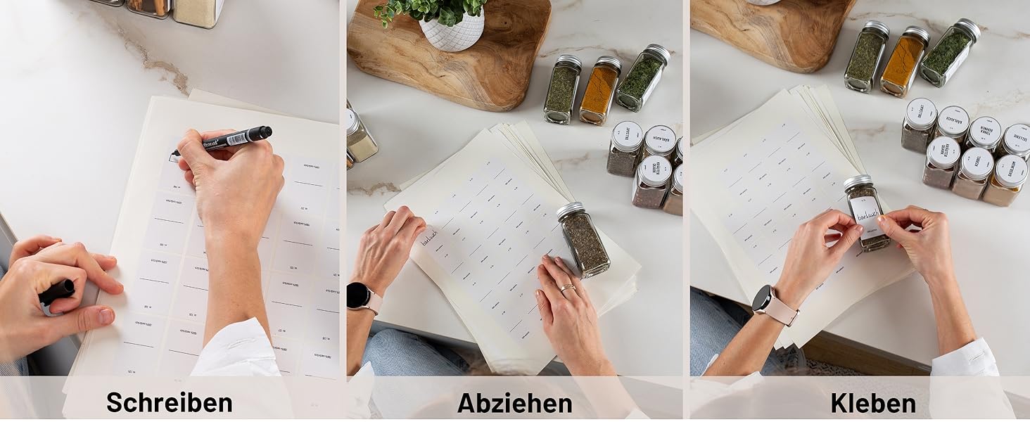 Набір скляних банок для спецій Deco haus® (36 шт.) з кришками, етикетками та ситами