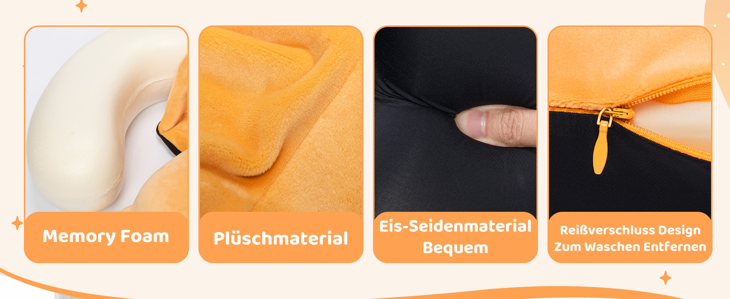 Подушка для шиї Mewaii для подорожей, двостороння подушка для дорослих, подушка для шиї з memory foam для літаків, обертова подушка для шиї з котячим капюшоном, регульований ремінь, чорний, перекидний