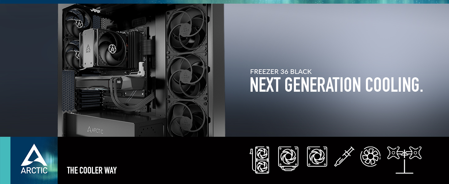 Arctic Freezer 36 - кулер для CPU з Push-Pull, Intel & AMD, 2 x 120 мм вентилятори, 4 Heatpipes, MX-6 термопаста