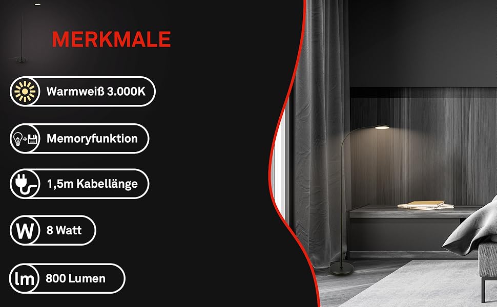 LED лампа BRILONER з торшетом, регульована яскравість, поворотна, настільна лампа для дому, офісу, читання, 32,5x13x40 см, чорна