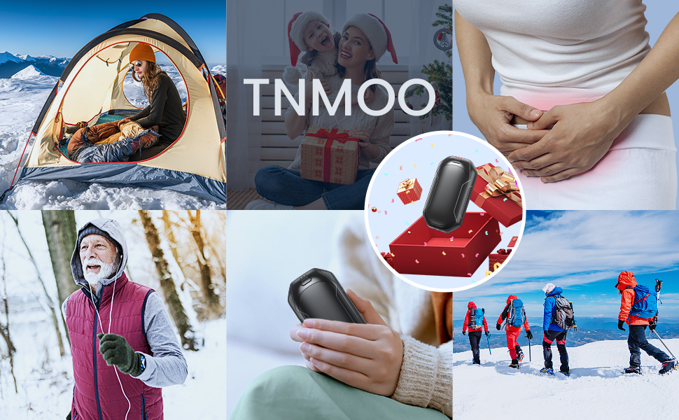 Електричний грілка для рук 2-в-1 з підзарядкою USB, 4000mAh*2, багаторазовий, портативний, 3 режими нагріву до 55°C, чорний