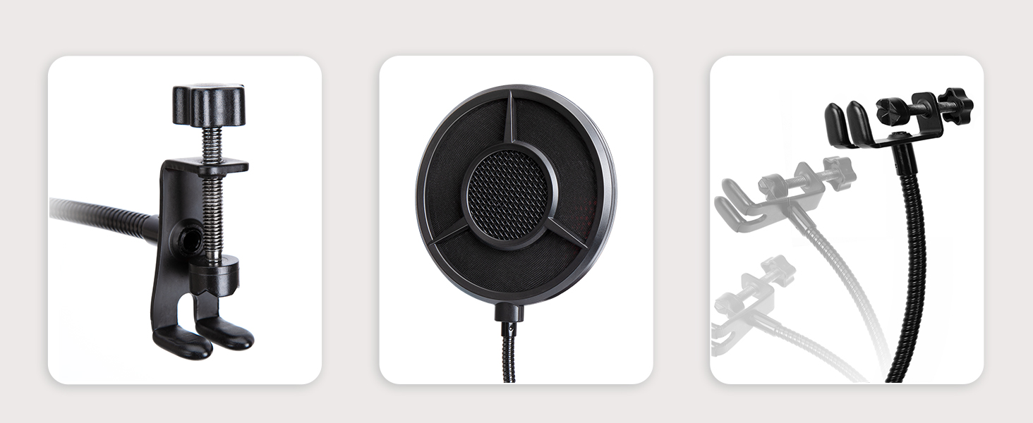 Кріплення для мікрофона HyperX QuadCast/ProCast YOUSHARES (PS-T7) з поп-фільтром, професійний штатив-кріплення для мікрофону, червоний
