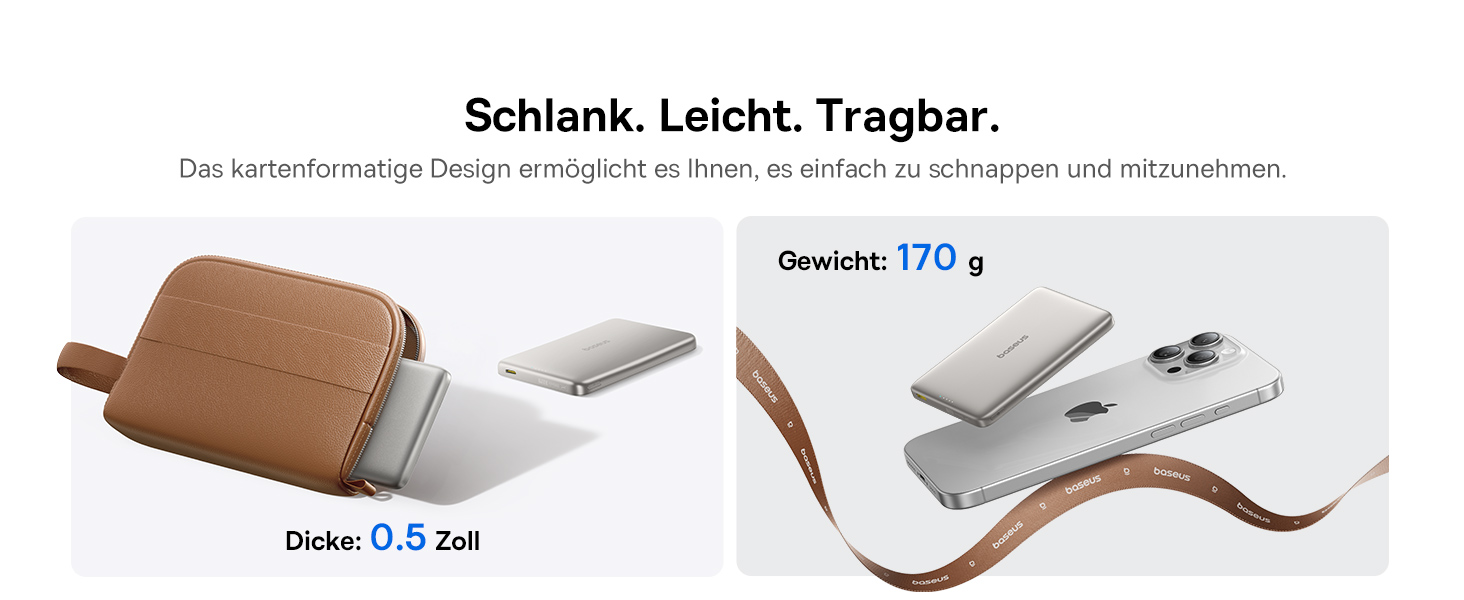 Power Bank Baseus Picogo AM41: Тонкий Qi2 Magsafe павербанк 15W, PD 27W, 10000mAh, USB-C, для iPhone 17/16/15/14/13/12 (Титановий)