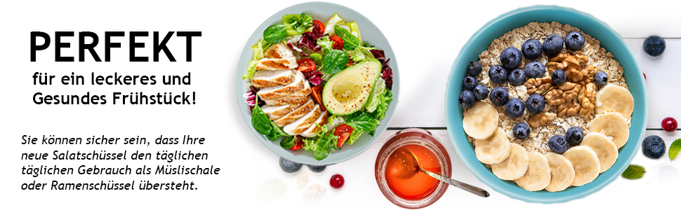 Набір мисок Miamio Palmanova (блакитний), 6 шт, 800 мл - сучасний дизайн, великий об'єм