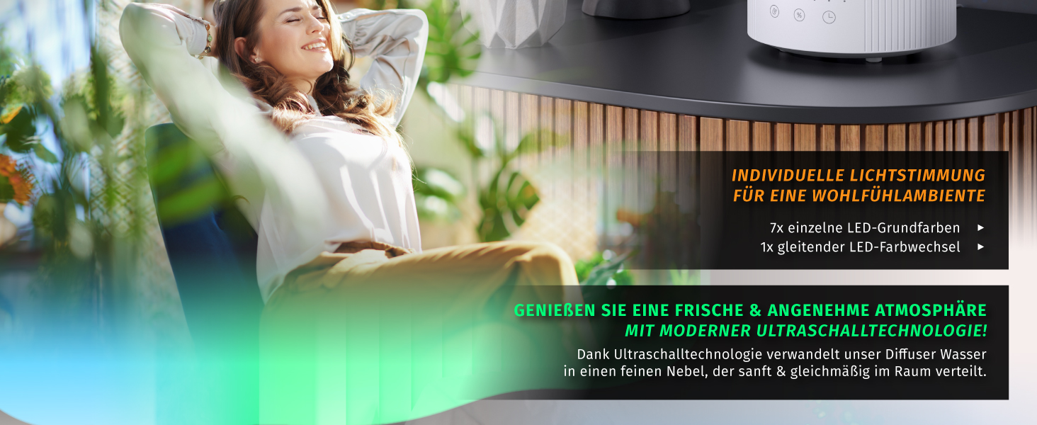 Зволожувач повітря Brandson з дисплеєм, 2.5 л, 3 режими, регулювання вологості, тихий, LED-підсвітка, таймер, режим сну, для вітальні та спальні