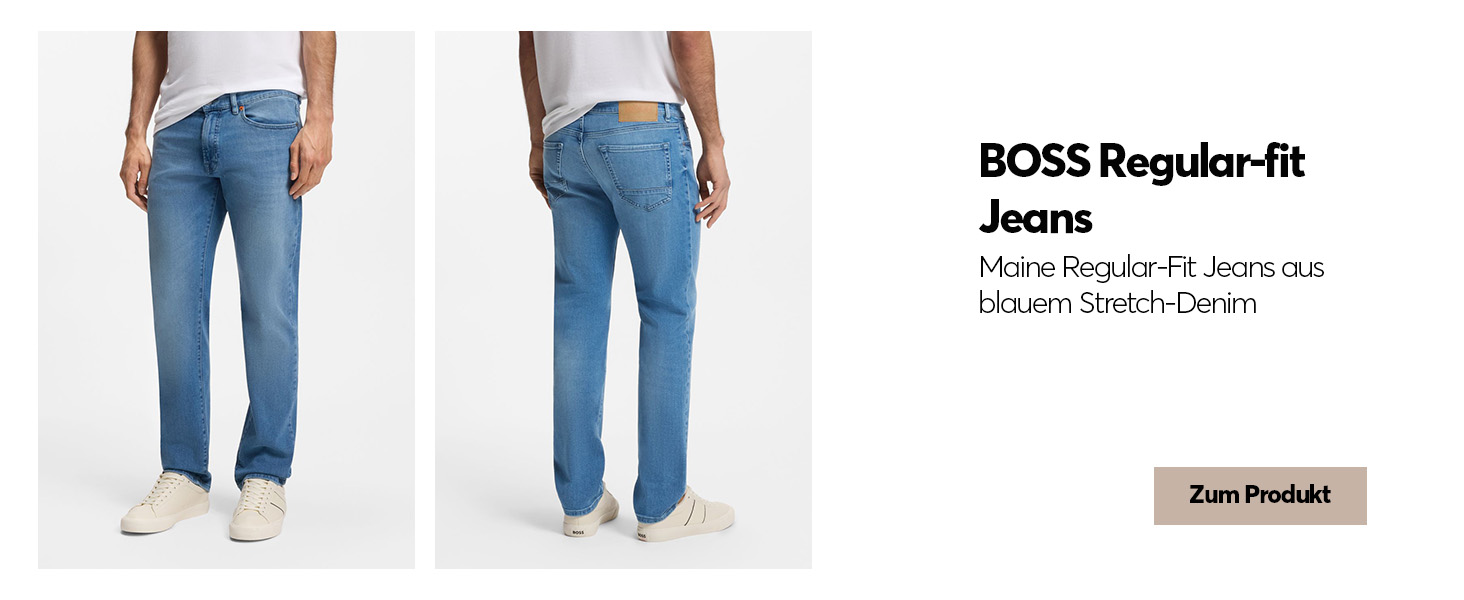 Чоловічі джинси BOSS Maine Regular-Fit сині з еластичного деніму (46W/34L)