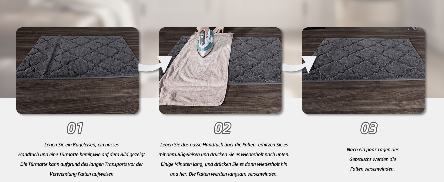 Килимок придверний COSY HOMEER 50x80 см сірий, антиковзний, вологостійкий, для кухні, коридору, тераси - машинне прання