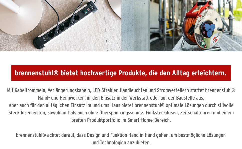 Бренненштуль Premium Line - мережевий фільтр 8-fach, 3м, для розподільних щитів, чорний/світло-сірий, Made in Germany