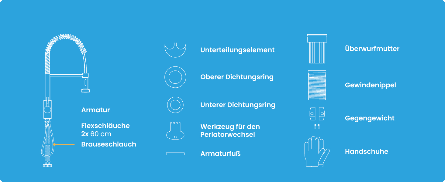 Кухонний змішувач Bächlein Nedo – поворотний на 360°, матовий чорний, з нержавіючої сталі, з гнуким виливом та висувною лійкою, для кухні