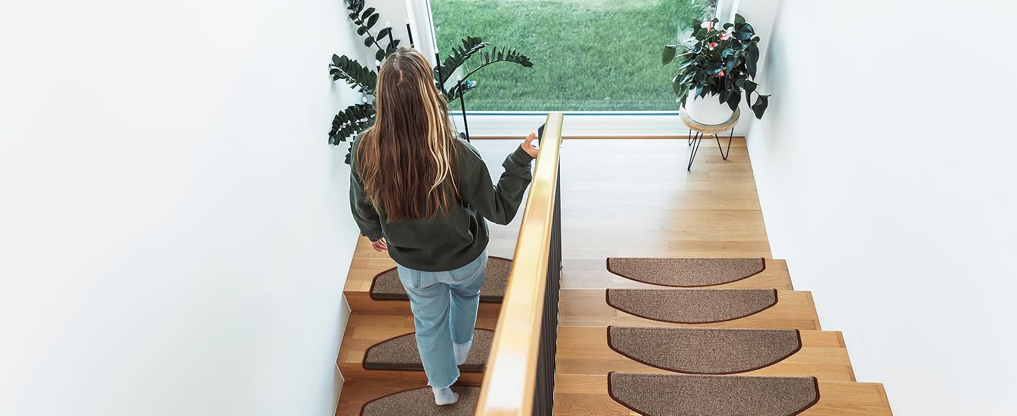 Сходинкові килимки Casa Pura London, 15 шт., 11 кольорів, антрацит, надійна фіксація, стабільна кутова рейка