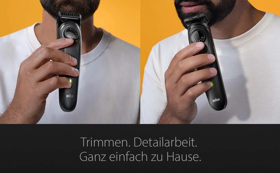 Триммер для бороди Braun Series 5 BT5525: професійний акумуляторний триммер з насадками, 40 налаштувань, водонепроникний, сірий
