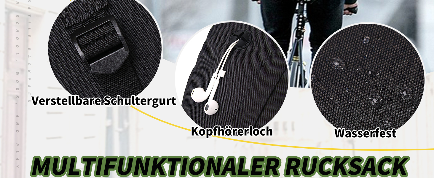 Чорний та камуфляжний рюкзак для ноутбука 15.6 дюймів, водонепроникний, для подорожей, підлітків, хлопців, чоловіків та жінок