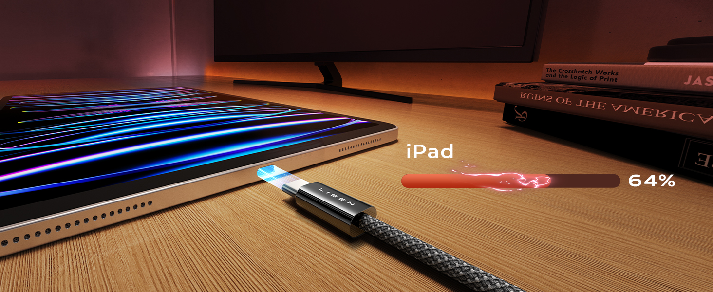 Набір USB-C кабелів LISEN 60W (4 шт.): 0.5м, 1м, 1м, 2м. Підтримка PD 3.0. Сумісний з iPhone, Switch, Samsung, Pixel, MacBook, iPad, Xiaomi. Чорний.