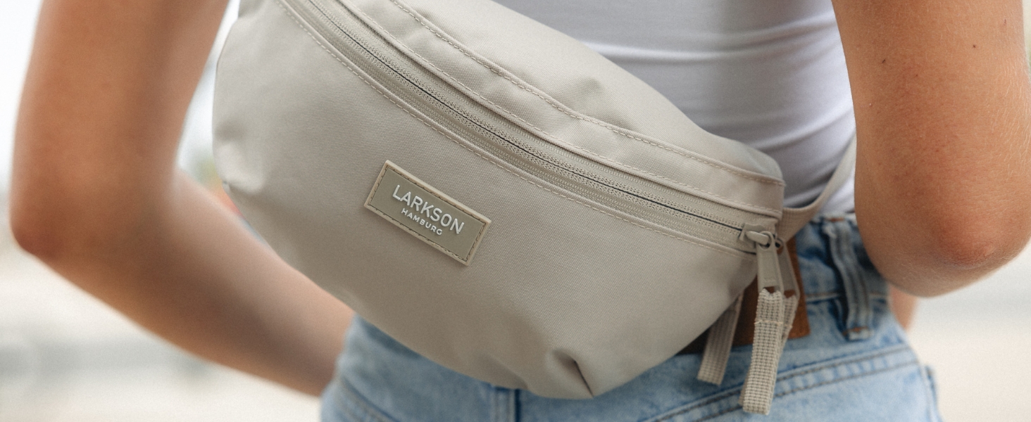 Поясна сумка LARKSON для жінок та чоловіків, м'ятний колір - Finn. Стильна поясна сумка для спорту, активного відпочинку, міста, фестивалів. Сумка через тіло з ремінцем, водовідштовхувальний принт.