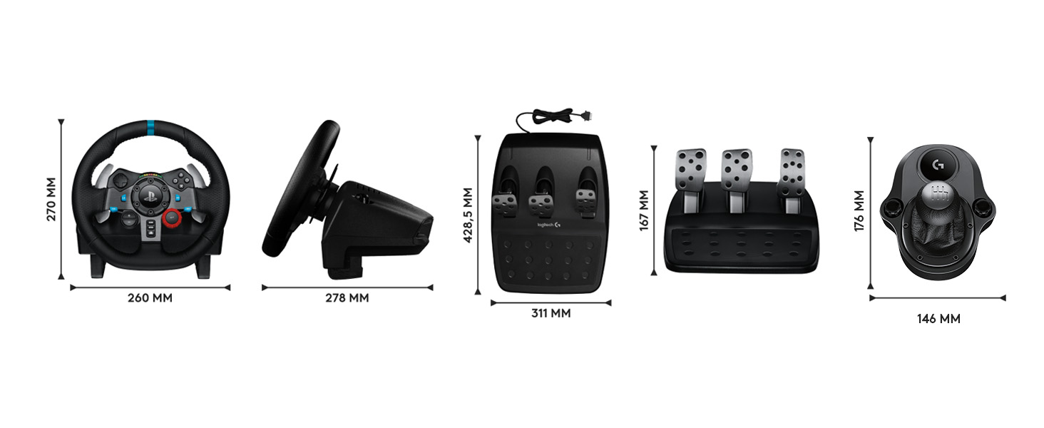 Руль Logitech G29 Driving Force з Force Feedback, 900° обертання, шкіряне покриття, педалі з нержавіючої сталі, сумісний з PS4/PS3/PC/Mac