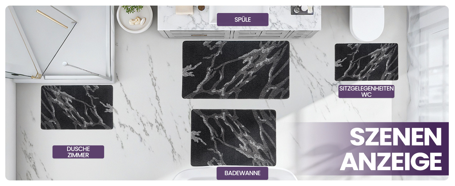 Килимок для ванної кімнати DEXI, 60x90 см, чорний: неслизький, швидковисихаючий, з мікрофібри