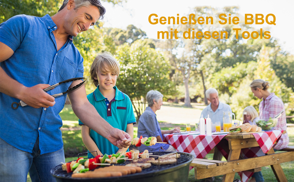 Набір грилю з нержавіючої сталі (21 предмет) – ідеальний подарунок для чоловіків, BBQ, Outdoor, Camping