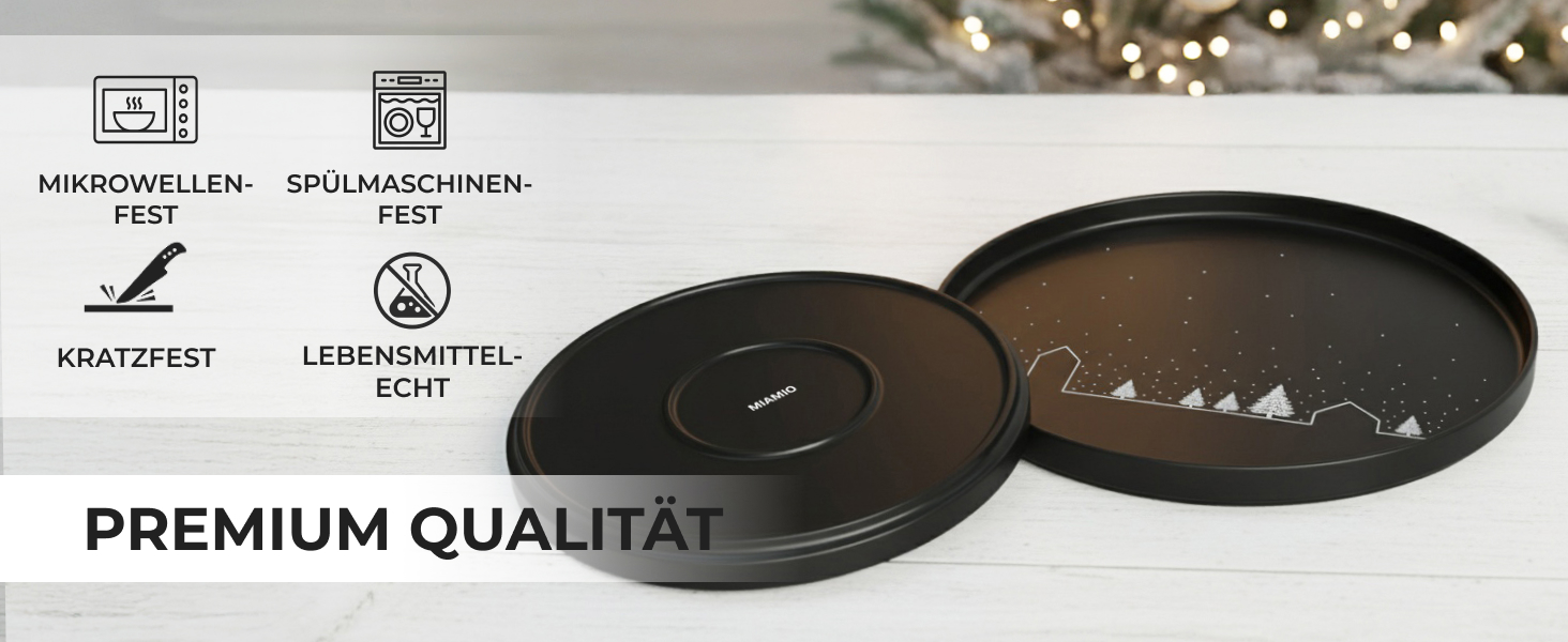 Набір з 4 чашок MIAMIO для святкування Різдва, 500 мл, чорний колір / Кавові чашки на Різдво, мінімалістичний зимовий мотив, подарунок на Різдво, безпечні для миття в посудомийній машині та використання в мікрохвильовій печі – Vinter Collection