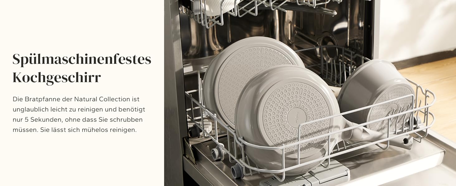 Набір посуду Redchef: 11-ти частинний набір каструль та сковорідок з керамічним покриттям, індукційний, PTFE-free, PFAS-free, для всіх типів плит, стійкий до миття в посудомийній машині (сірий)