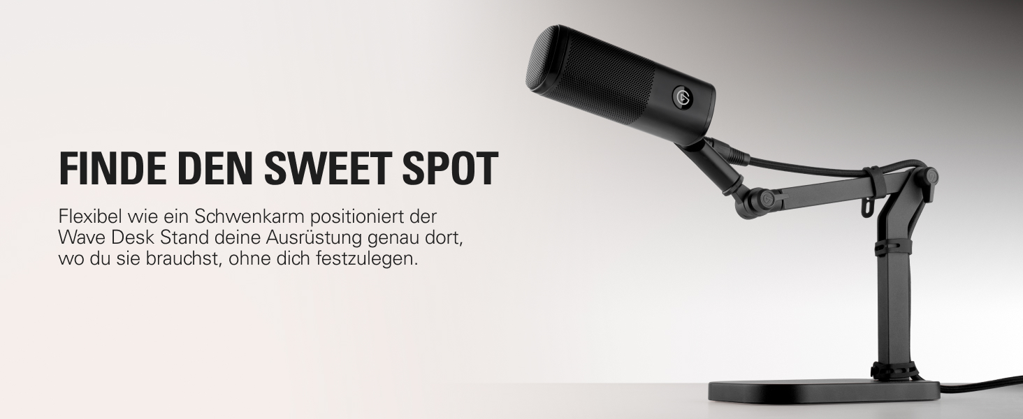 Elgato Wave Desk Stand: Регульована підставка для мікрофона, сумісна з HyperX, Rode, Fifine, Shure та іншими. Підходить для запису та подкастингу.
