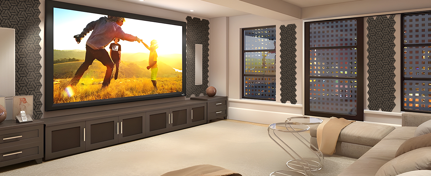 Акустичні настінні панелі JAMELO з шпоном горіха, самоклейні 3D гексагональні панелі для стін та стелі, 30x15x1.2 см, 10 шт, колір горіх