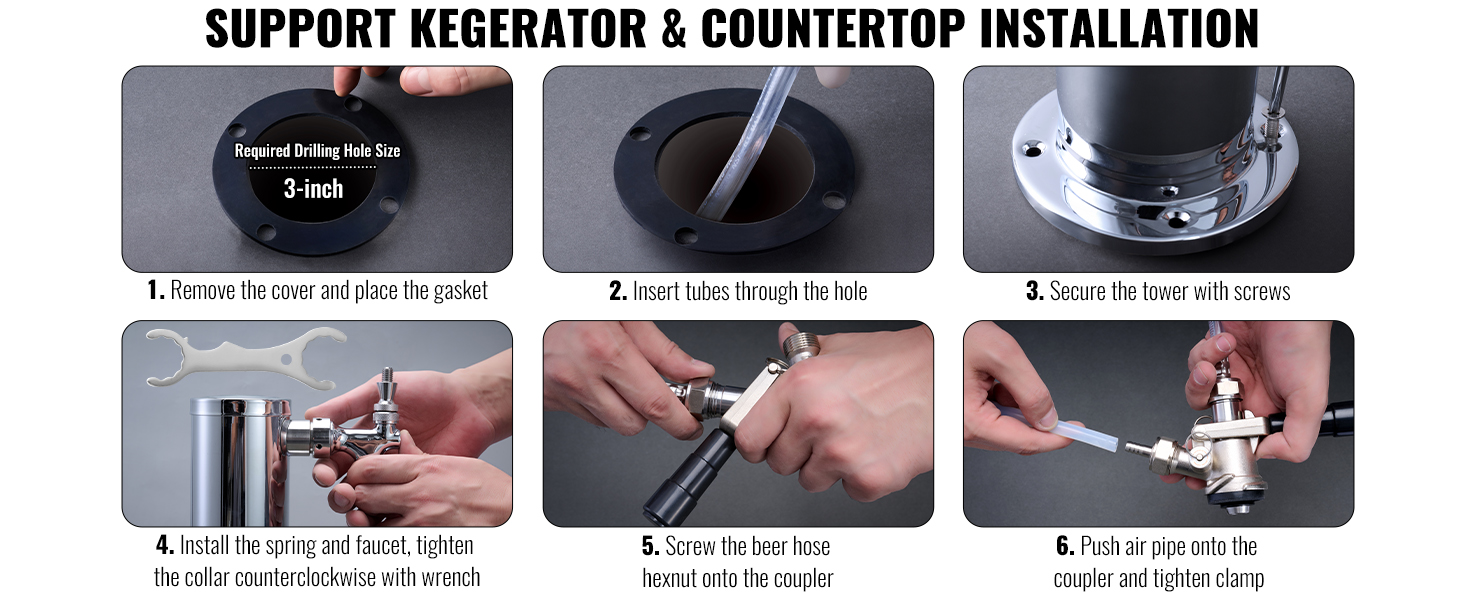 Набір для розливу пива VEVOR з двома кранами, з нержавіючої сталі, кегераторний бак для барів, пабів, ресторанів та свят