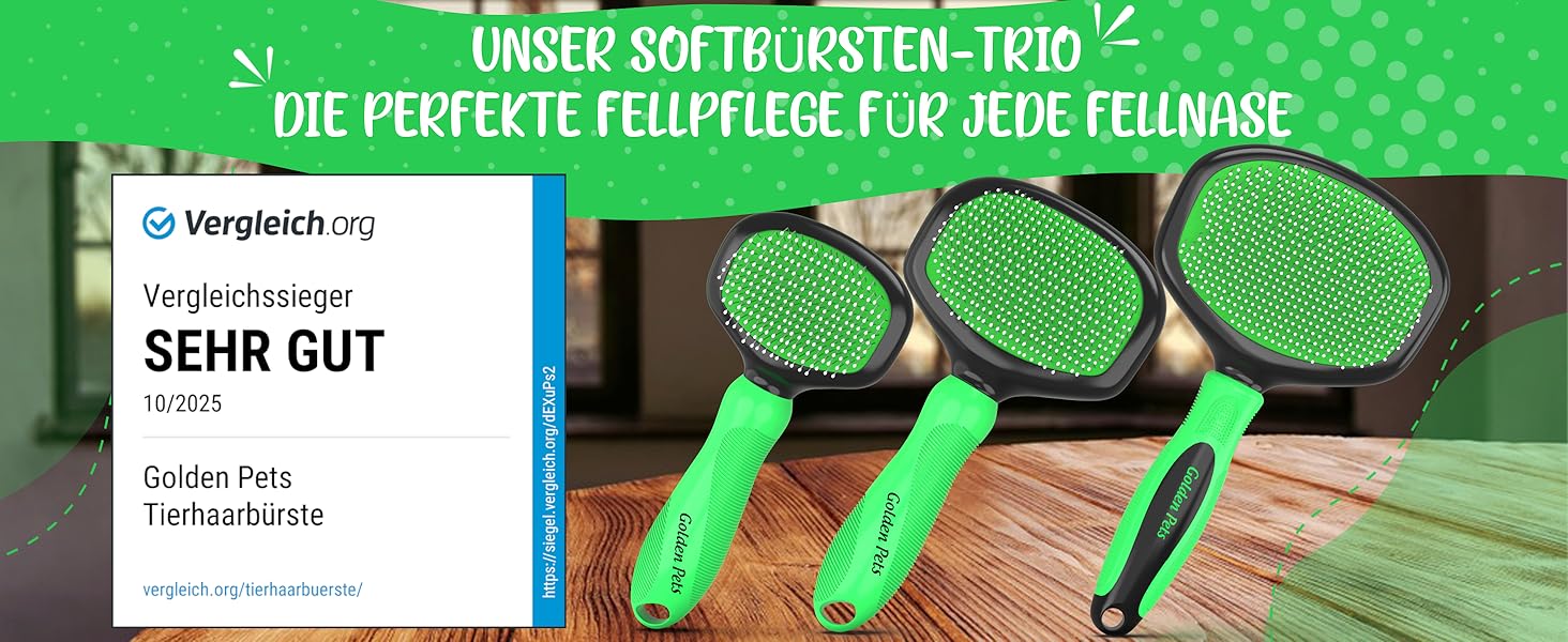 М'яка щітка для тварин TESTURTEIL: ідеальна для котів та собак, розмір M. Захисні нопочки для чутливої шкіри
