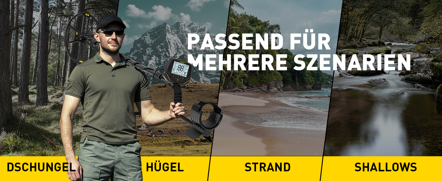 Металодетектор DD90 чорний з великою водонепроникною котушкою 14'' та LCD-дисплеєм, 4 режими, висока чутливість