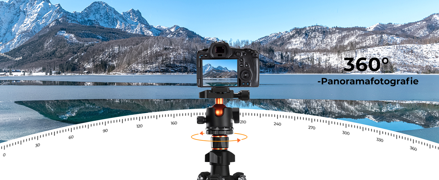 Штатив K&F Concept 200CM (78 дюймів) для камери: трипод з кульковою головкою 360°, моноподом, 1/4'' гніздом, для DSLR, з карбону (162CM+8KG)