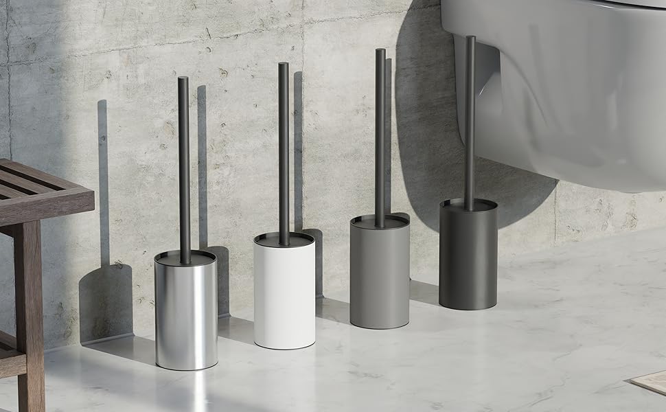 Силіконова щітка для унітазу на стіну - без свердління, з тримачем. Точна щітка для унітазу - сірий колір