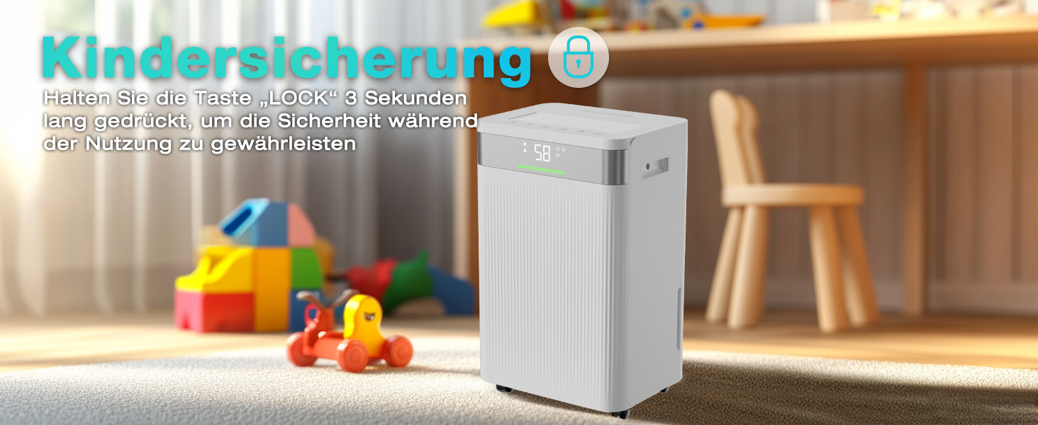 Електричний осушувач повітря HAUSHOF 20л/день, 41дБ, з іонізацією, для приміщень до 30м², 4.5л бак, LED дисплей, 3 режими, портативний