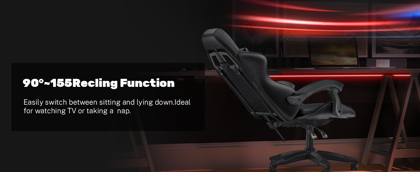 Геймерське крісло Bigzzia Ergonomic: з подушкою для попереку та голови, регульована висота, для комп'ютера, для дорослих та підлітків (сірий)