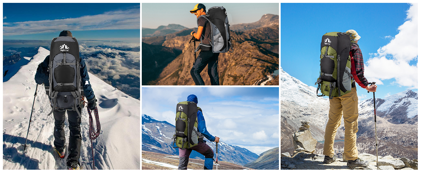 Рюкзак Night Cat Wanderrucksack 70/90 л для туризму, трекінгу, походів, подорожей, для чоловіків та жінок, дихаючий, для кемпінгу, альпінізму, велоподорожей