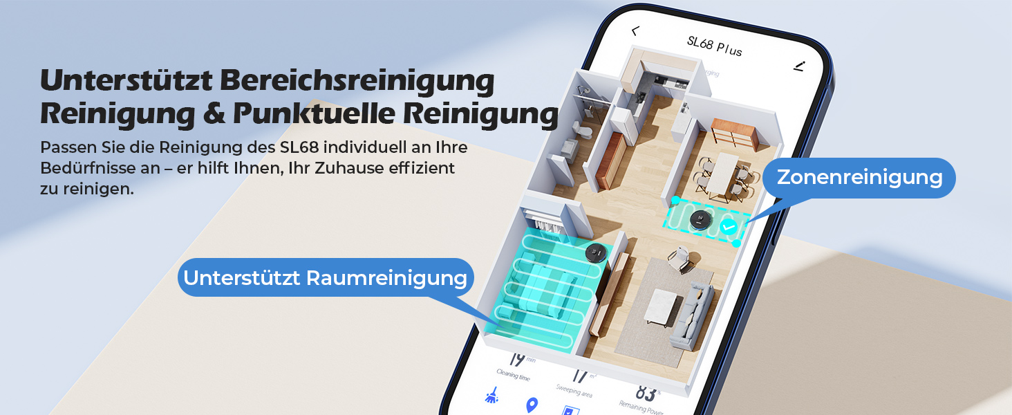 Робот-пилосос Lubluelu SL68 Plus 3-в-1 з вологою, 4500Pa, лазерна навігація, керування через додаток, 24 зони заборони, для тварин, килимів