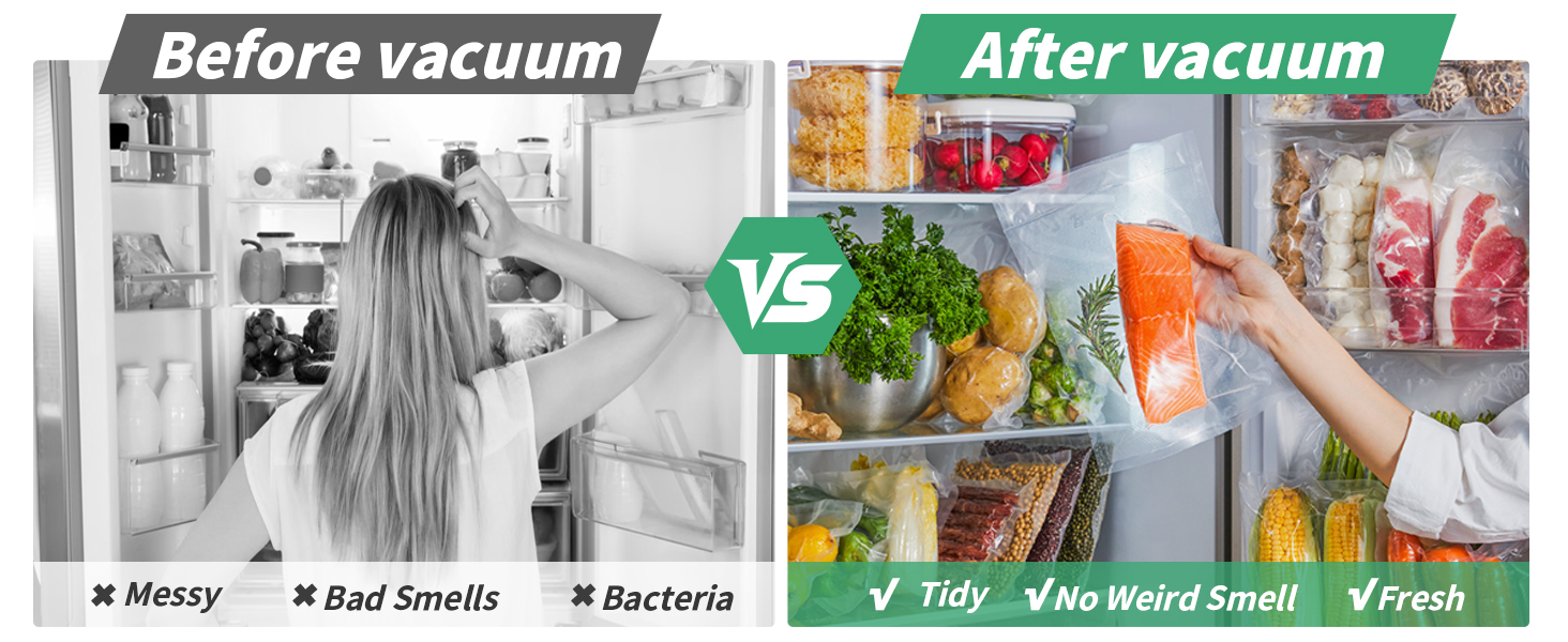 Вакуумний пакувальник 6-в-1 з цифровим LED-дисплеєм та 30 см зварювальною лінією, 50 шт. вакуумних пакетів, зовнішній шланг, для сухих та вологих продуктів, срібла