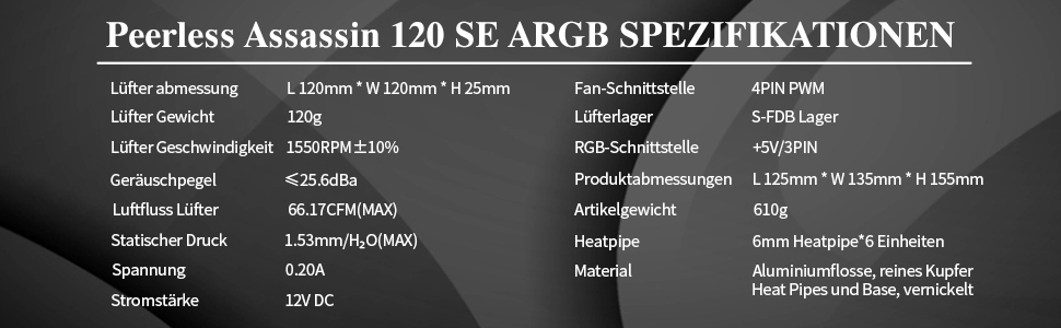 Thermalright Peerless Assassin 120 SE ARGB: Кулер для CPU з 6 heatpipes, 120mm вентилятор, підтримка AM4/AM5/Intel 1700/1150/1151/1200