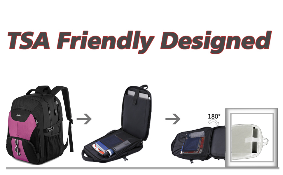 Жіночий рюкзак LIWAG 50L, водовідштовхувальний, з відділенням для ноутбука 17 дюймів, USB-порт, антикрадійний, для роботи, подорожей, школи, фіолетовий