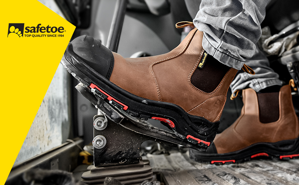 Черевики робочі S3 для чоловіків та жінок, M-8025NB. Безпечні черевики з водонепроникного та дихаючого шкіряного верху, легкі та зручні устілки, композитний захист пальців та антипрокольна підошва. Колір: бежевий, розмір: 44 EU, ширина: широка.